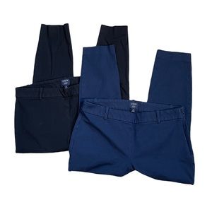 Bundle of 2 J. Crew Winnie Pant in Black and Navy Stretch Cotton 12
